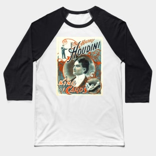 Harry Houdini - King of Cards: Vintage Poster Design Baseball T-Shirt